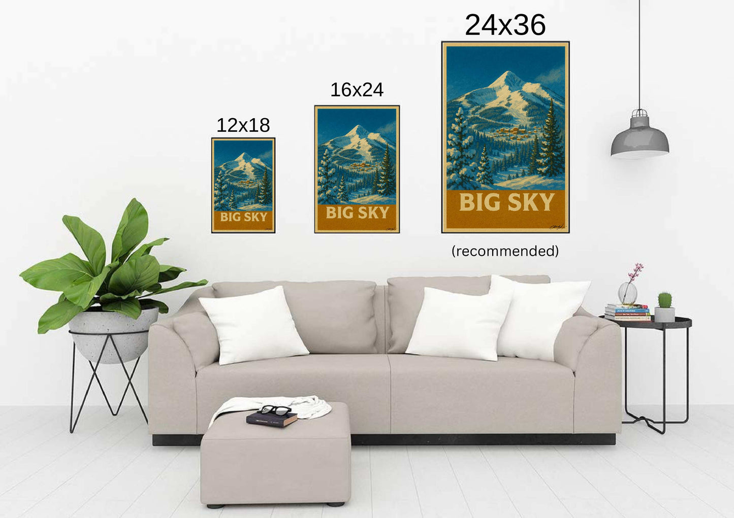 'Big Sky' Ski Destination Poster
