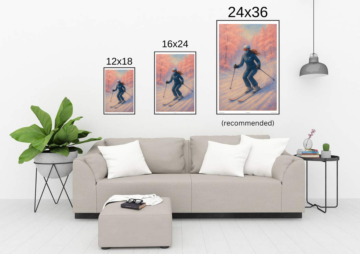 'Pink Parade' Ski Poster