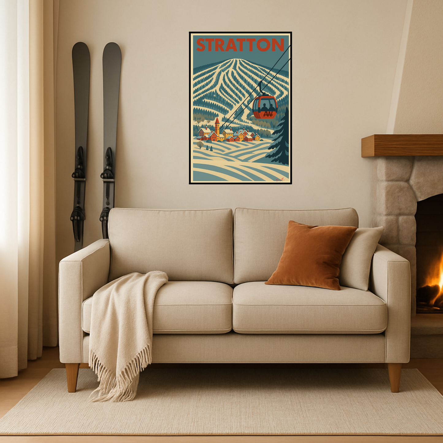 'Stratton' Ski Destination Poster