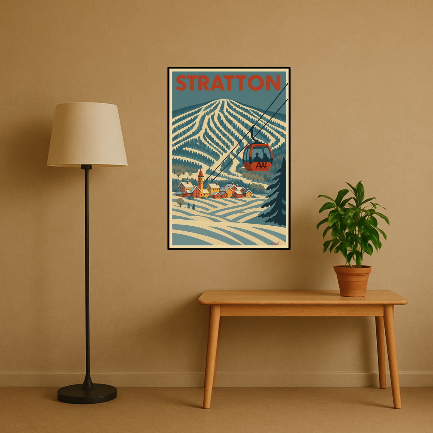 'Stratton' Ski Destination Poster