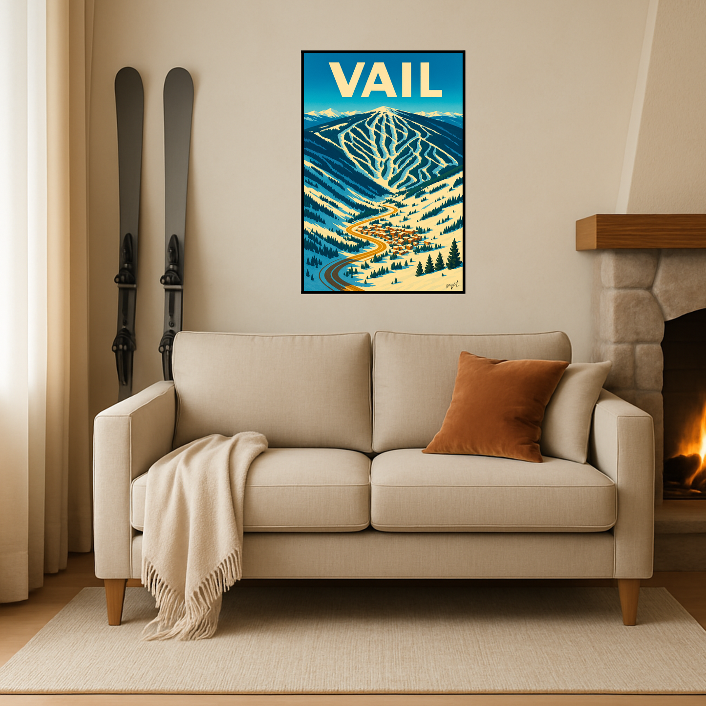'Vail' Ski Destination Poster