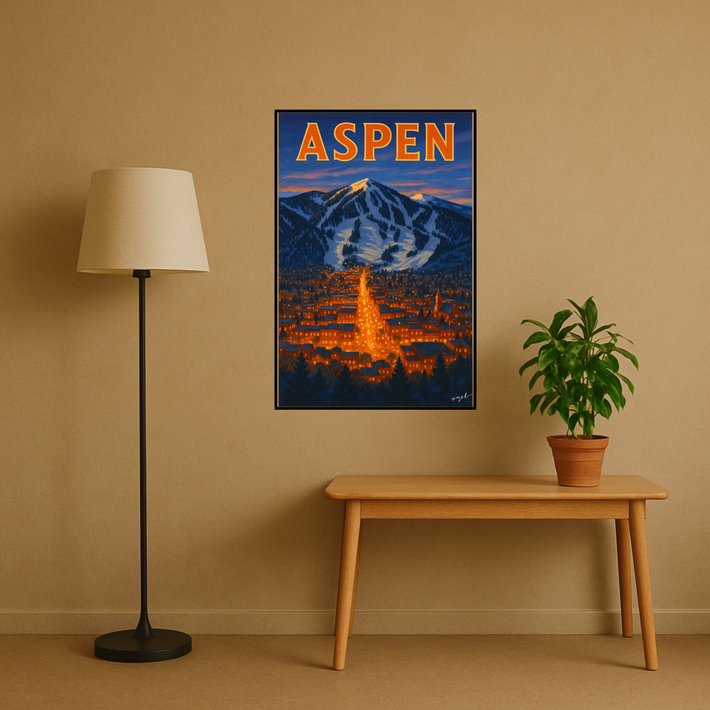 'Aspen' Ski Destination Poster