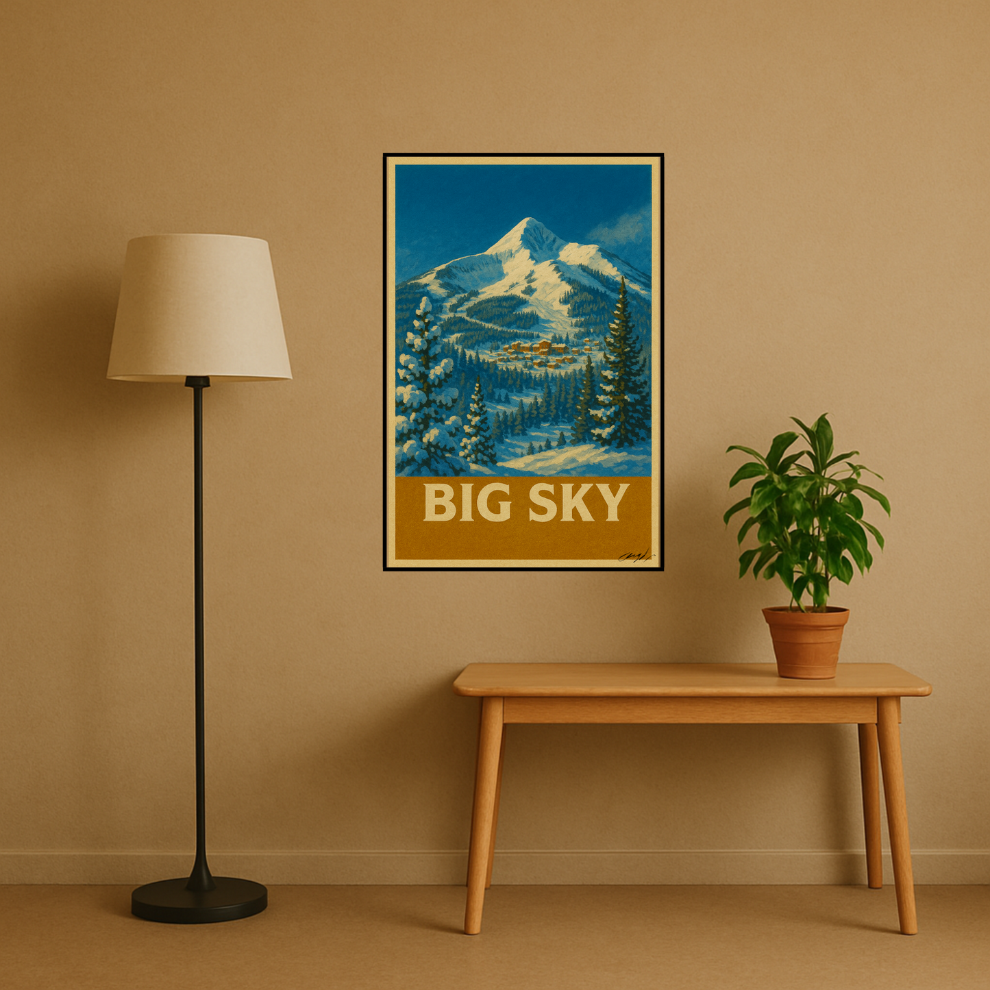 'Big Sky' Ski Destination Poster
