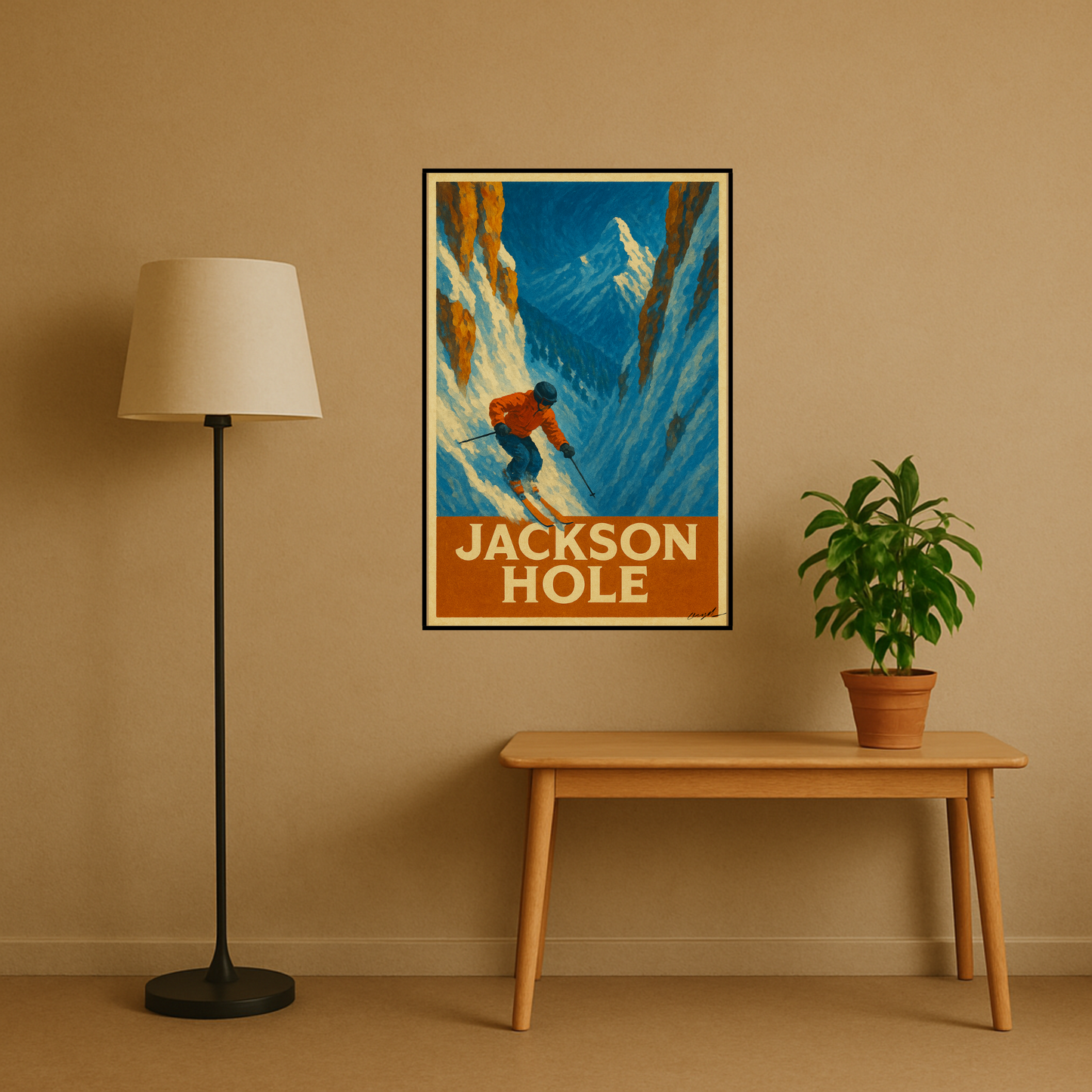 'Jackson Hole' Ski Destination Poster