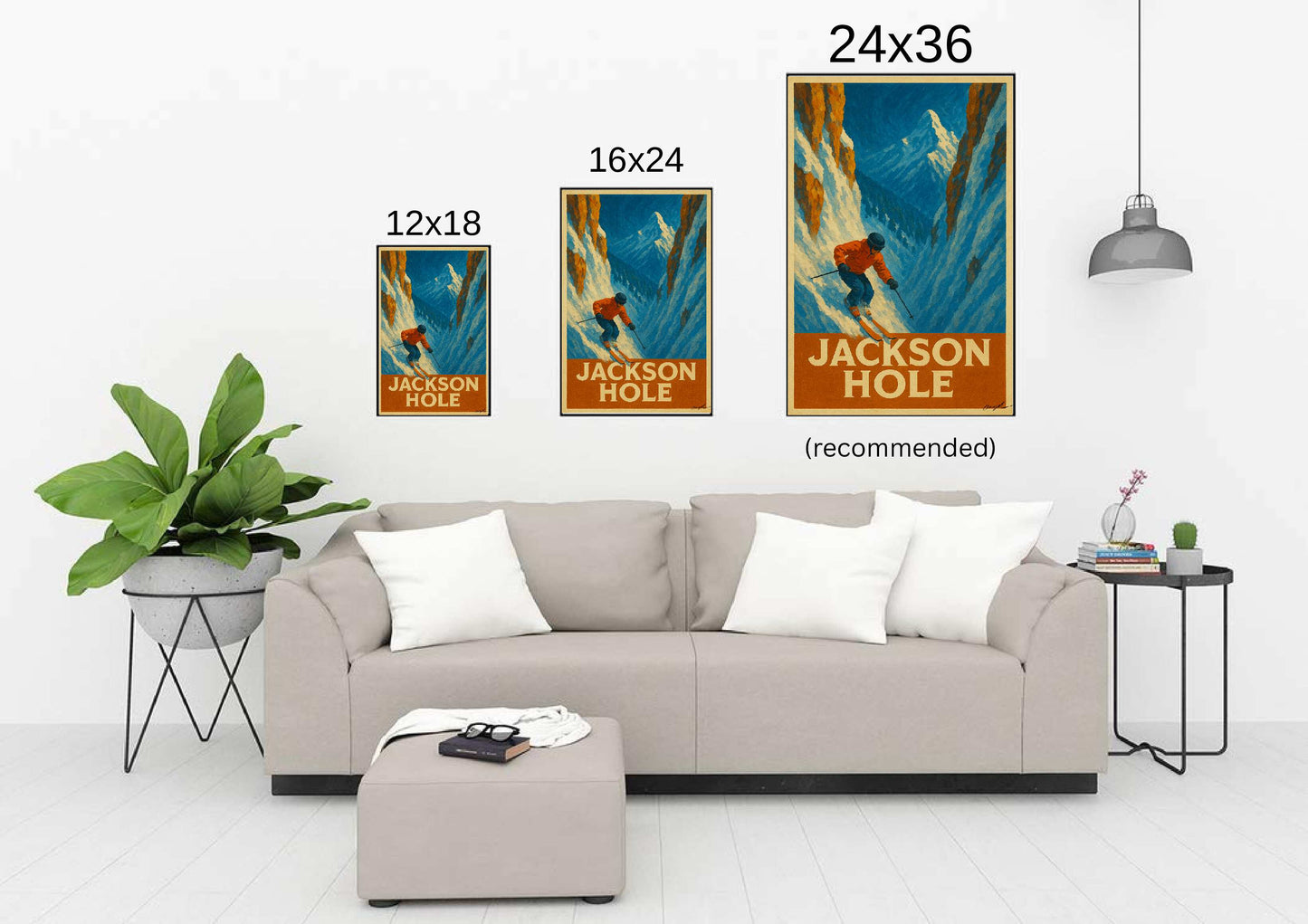 'Jackson Hole' Ski Destination Poster