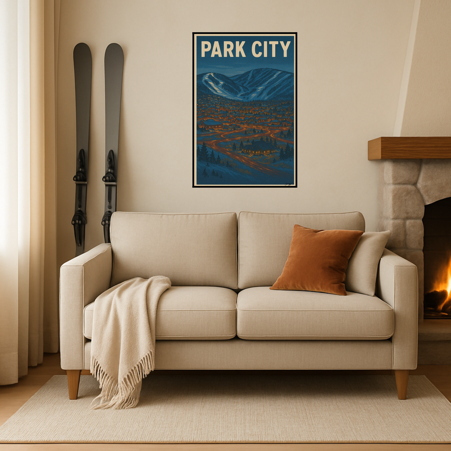 'Park City' Ski Poster
