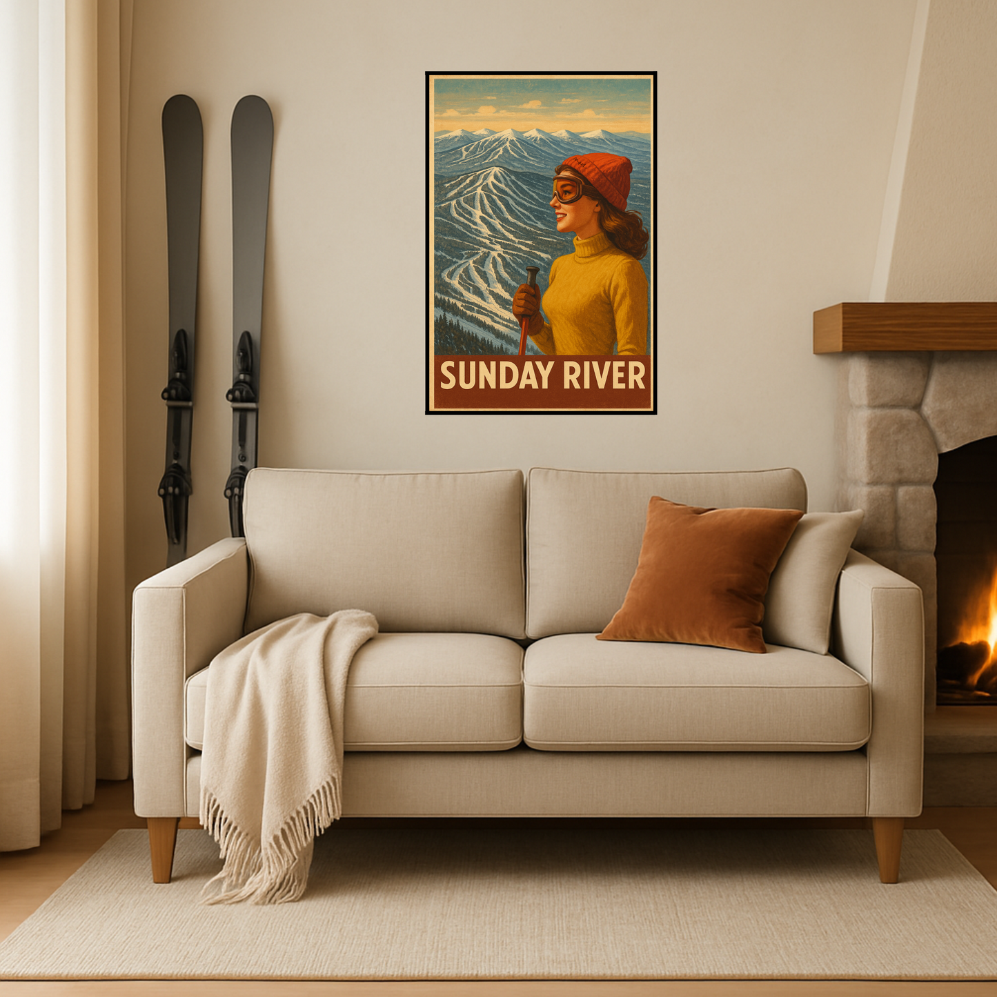 'Sunday River' Ski Destination Poster