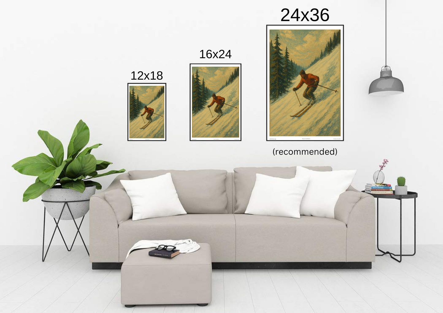 'Race to the bottom' Ski Poster