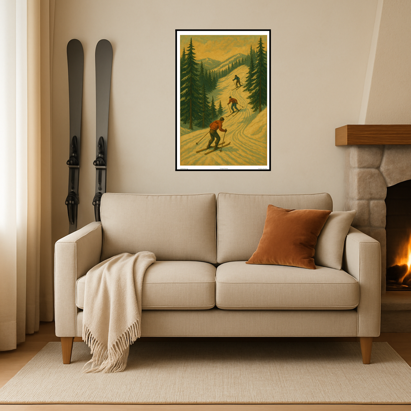 'Vintage Fantasy' Ski Poster